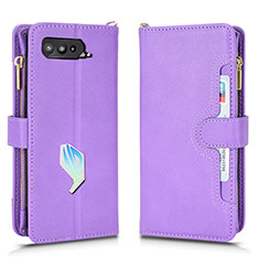 Coque Portefeuille Livre Cuir Etui Clapet BY2 pour Asus ROG Phone 5s Violet