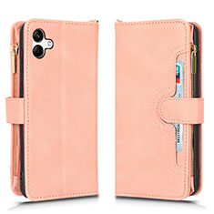 Coque Portefeuille Livre Cuir Etui Clapet BY2 pour Samsung Galaxy A04 4G Or Rose