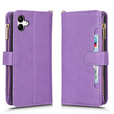 Coque Portefeuille Livre Cuir Etui Clapet BY2 pour Samsung Galaxy A04 4G Violet