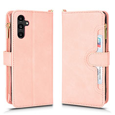 Coque Portefeuille Livre Cuir Etui Clapet BY2 pour Samsung Galaxy A04s Or Rose