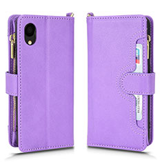 Coque Portefeuille Livre Cuir Etui Clapet BY2 pour Samsung Galaxy A22 5G SC-56B Violet