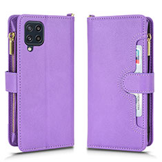 Coque Portefeuille Livre Cuir Etui Clapet BY2 pour Samsung Galaxy M22 4G Violet