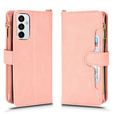 Coque Portefeuille Livre Cuir Etui Clapet BY2 pour Samsung Galaxy M23 5G Or Rose