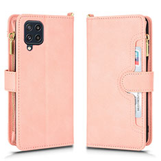 Coque Portefeuille Livre Cuir Etui Clapet BY2 pour Samsung Galaxy M32 4G Or Rose