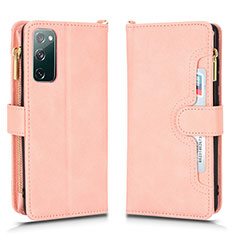 Coque Portefeuille Livre Cuir Etui Clapet BY2 pour Samsung Galaxy S20 FE (2022) 5G Or Rose