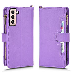 Coque Portefeuille Livre Cuir Etui Clapet BY2 pour Samsung Galaxy S22 5G Violet