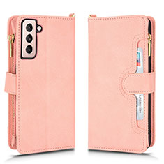 Coque Portefeuille Livre Cuir Etui Clapet BY2 pour Samsung Galaxy S24 Plus 5G Or Rose