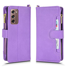 Coque Portefeuille Livre Cuir Etui Clapet BY2 pour Samsung Galaxy Z Fold2 5G Violet