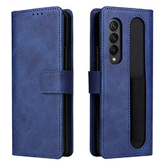 Coque Portefeuille Livre Cuir Etui Clapet BY2 pour Samsung Galaxy Z Fold4 5G Bleu