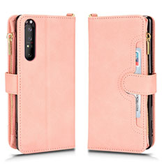 Coque Portefeuille Livre Cuir Etui Clapet BY2 pour Sony Xperia 1 II Or Rose