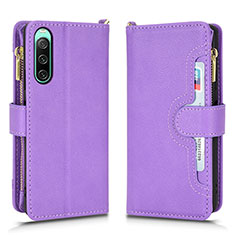 Coque Portefeuille Livre Cuir Etui Clapet BY2 pour Sony Xperia 10 V Or Rose
