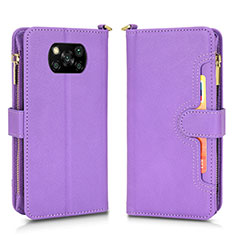 Coque Portefeuille Livre Cuir Etui Clapet BY2 pour Xiaomi Poco X3 NFC Violet