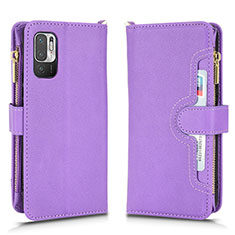 Coque Portefeuille Livre Cuir Etui Clapet BY2 pour Xiaomi Redmi Note 10 JE 5G Violet