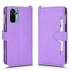 Coque Portefeuille Livre Cuir Etui Clapet BY2 pour Xiaomi Redmi Note 10S 4G Violet