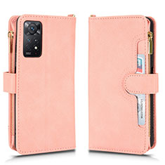 Coque Portefeuille Livre Cuir Etui Clapet BY2 pour Xiaomi Redmi Note 11 Pro 4G Or Rose