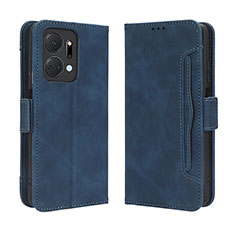 Coque Portefeuille Livre Cuir Etui Clapet BY3 pour Huawei Honor X7a Bleu