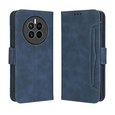 Coque Portefeuille Livre Cuir Etui Clapet BY3 pour Huawei Mate 50 Bleu