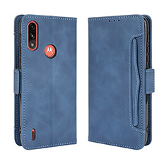 Coque Portefeuille Livre Cuir Etui Clapet BY3 pour Motorola Moto E7 Power Bleu