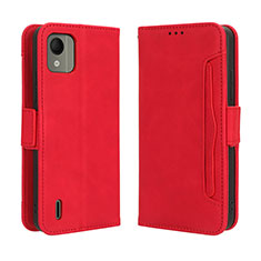Coque Portefeuille Livre Cuir Etui Clapet BY3 pour Nokia C110 Rouge