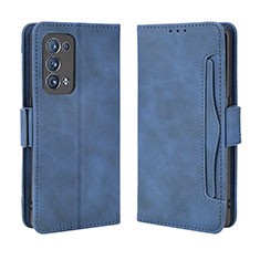 Coque Portefeuille Livre Cuir Etui Clapet BY3 pour Oppo Reno6 Pro+ Plus 5G Bleu