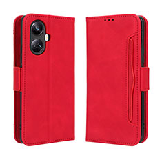 Coque Portefeuille Livre Cuir Etui Clapet BY3 pour Realme 10 Pro+ Plus 5G Rouge