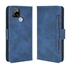 Coque Portefeuille Livre Cuir Etui Clapet BY3 pour Realme Q2i 5G Bleu