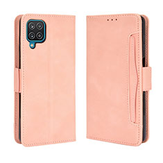 Coque Portefeuille Livre Cuir Etui Clapet BY3 pour Samsung Galaxy A12 Rose