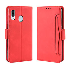 Coque Portefeuille Livre Cuir Etui Clapet BY3 pour Samsung Galaxy A20 Rouge