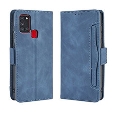 Coque Portefeuille Livre Cuir Etui Clapet BY3 pour Samsung Galaxy A21s Bleu