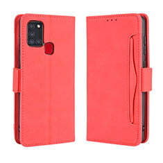 Coque Portefeuille Livre Cuir Etui Clapet BY3 pour Samsung Galaxy A21s Rouge