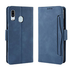 Coque Portefeuille Livre Cuir Etui Clapet BY3 pour Samsung Galaxy A40 Bleu