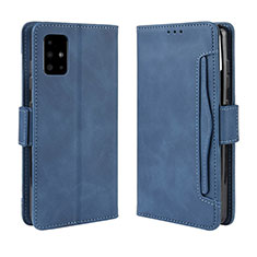 Coque Portefeuille Livre Cuir Etui Clapet BY3 pour Samsung Galaxy A51 5G Bleu