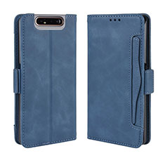 Coque Portefeuille Livre Cuir Etui Clapet BY3 pour Samsung Galaxy A80 Bleu