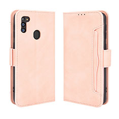 Coque Portefeuille Livre Cuir Etui Clapet BY3 pour Samsung Galaxy M21 (2021) Rose