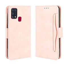 Coque Portefeuille Livre Cuir Etui Clapet BY3 pour Samsung Galaxy M21s Rose