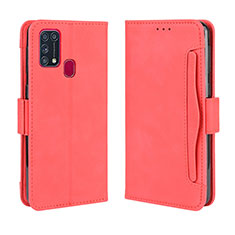 Coque Portefeuille Livre Cuir Etui Clapet BY3 pour Samsung Galaxy M21s Rouge