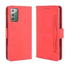 Coque Portefeuille Livre Cuir Etui Clapet BY3 pour Samsung Galaxy Note 20 5G Rouge