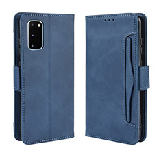 Coque Portefeuille Livre Cuir Etui Clapet BY3 pour Samsung Galaxy S20 5G Bleu