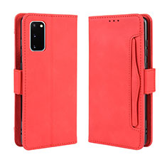 Coque Portefeuille Livre Cuir Etui Clapet BY3 pour Samsung Galaxy S20 5G Rouge