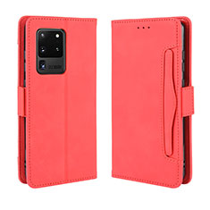 Coque Portefeuille Livre Cuir Etui Clapet BY3 pour Samsung Galaxy S20 Ultra 5G Rouge