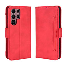 Coque Portefeuille Livre Cuir Etui Clapet BY3 pour Samsung Galaxy S22 Ultra 5G Rouge