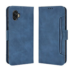 Coque Portefeuille Livre Cuir Etui Clapet BY3 pour Samsung Galaxy XCover 6 Pro 5G Bleu