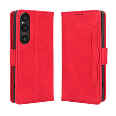 Coque Portefeuille Livre Cuir Etui Clapet BY3 pour Sony Xperia 1 V Rouge