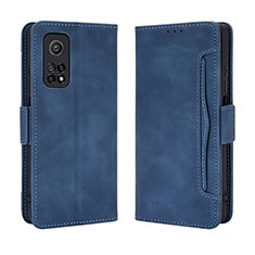 Coque Portefeuille Livre Cuir Etui Clapet BY3 pour Xiaomi Mi 10T 5G Bleu