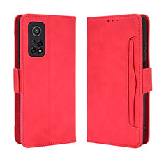 Coque Portefeuille Livre Cuir Etui Clapet BY3 pour Xiaomi Mi 10T 5G Rouge