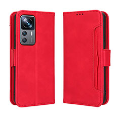Coque Portefeuille Livre Cuir Etui Clapet BY3 pour Xiaomi Mi 12T Pro 5G Rouge