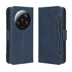 Coque Portefeuille Livre Cuir Etui Clapet BY3 pour Xiaomi Mi 13 Ultra 5G Bleu