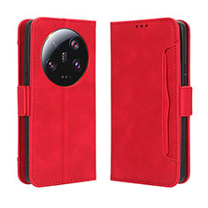 Coque Portefeuille Livre Cuir Etui Clapet BY3 pour Xiaomi Mi 13 Ultra 5G Rouge