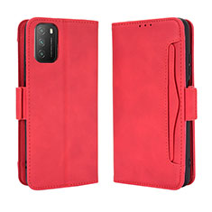 Coque Portefeuille Livre Cuir Etui Clapet BY3 pour Xiaomi Poco M3 Rouge