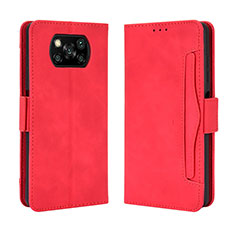 Coque Portefeuille Livre Cuir Etui Clapet BY3 pour Xiaomi Poco X3 Pro Rouge